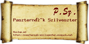 Paszternák Szilveszter névjegykártya