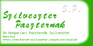 szilveszter paszternak business card