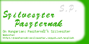 szilveszter paszternak business card